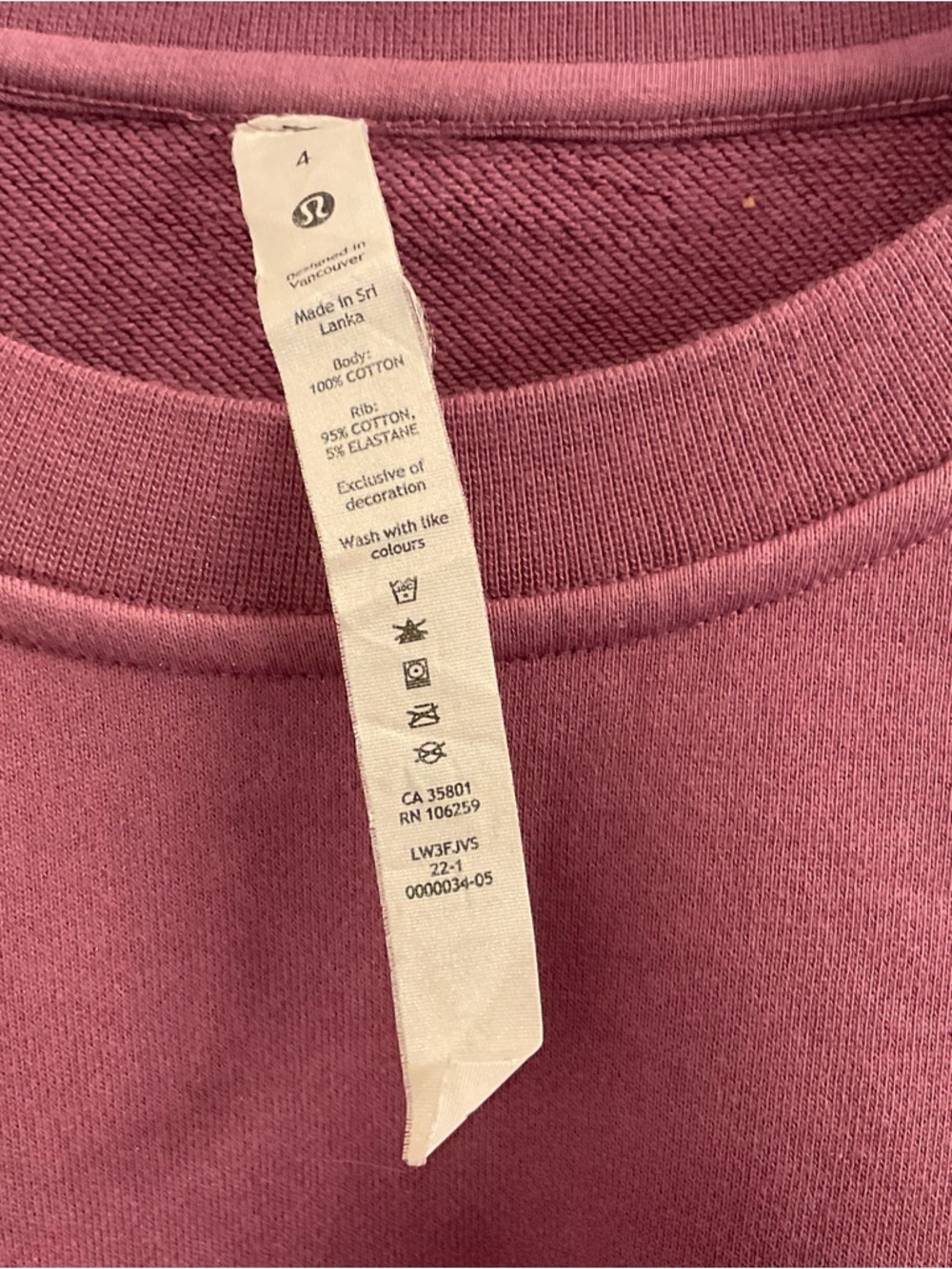 Lululemon Perfectly Oversized Crew Graphic - Size 4 - Vintage Plum - Picture 5 of 7